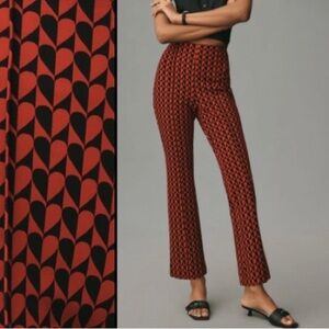 Anthropologie RARE Heart Print ❤️ The Margot Kick-Flare Cropped Pants by…